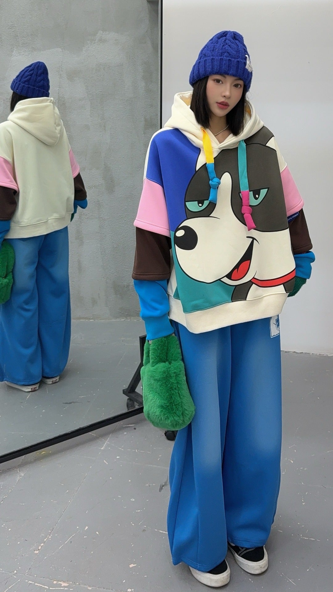 🄶🅁🄾🅄🄽🄳♾🅉🄴🅁🄾25-26SS♾無性別穿搭OverSize美式新款普普風狗狗連帽長袖T-SHIRT(加厚加絨)🔥