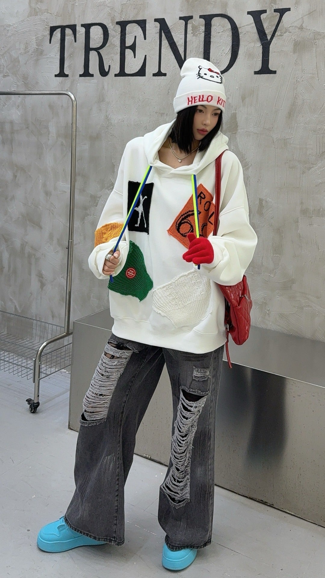 🄶🅁🄾🅄🄽🄳♾🅉🄴🅁🄾25-26SS♾無性別穿搭OverSize美式新款寬鬆拼布補丁連帽長袖T-SHIRT(加厚加絨)🔥