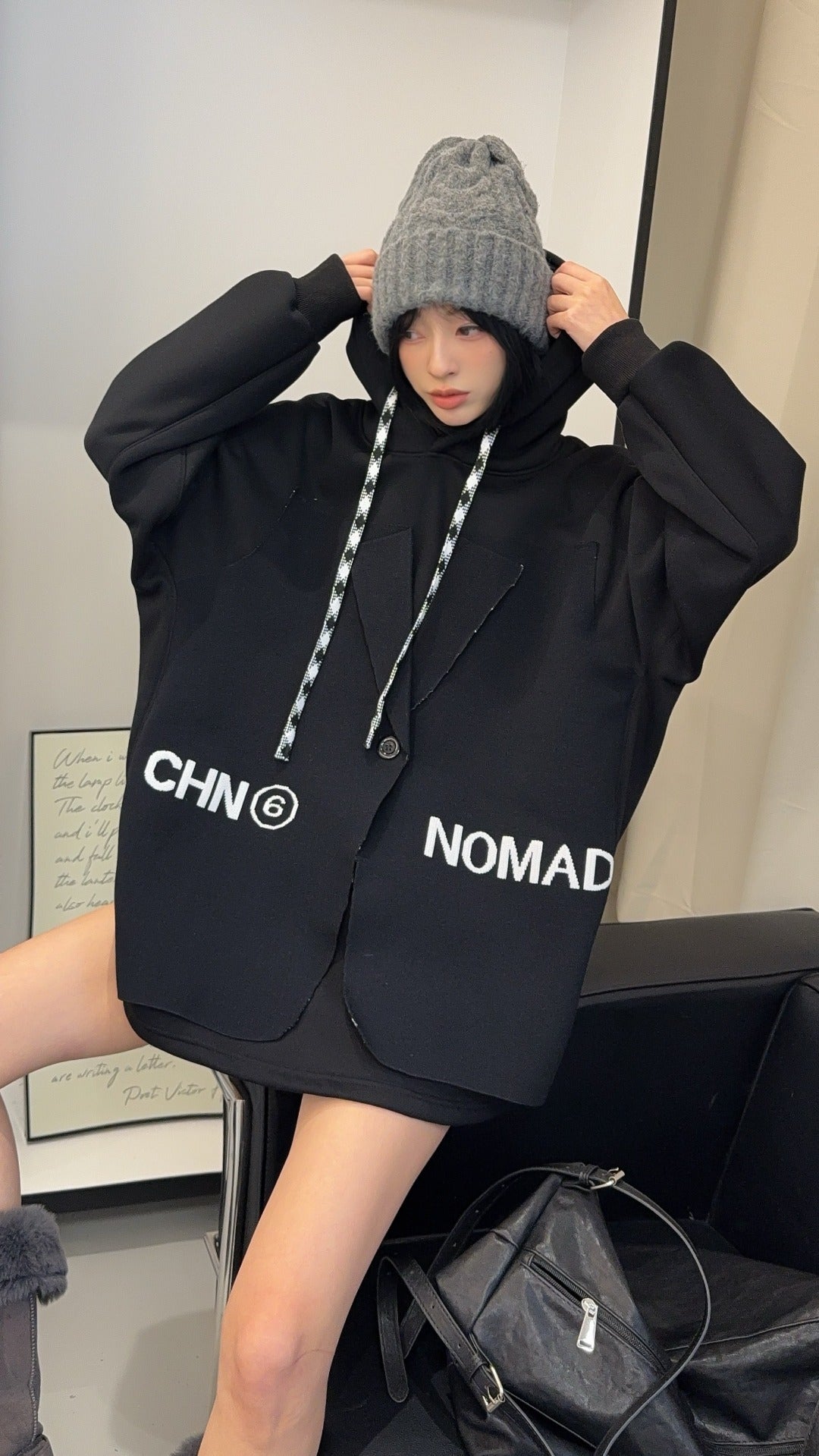 🄶🅁🄾🅄🄽🄳♾🅉🄴🅁🄾25-26SS♾無性別穿搭OverSize美式新款偽西裝連帽長袖T-SHIRT(加厚加絨)🔥