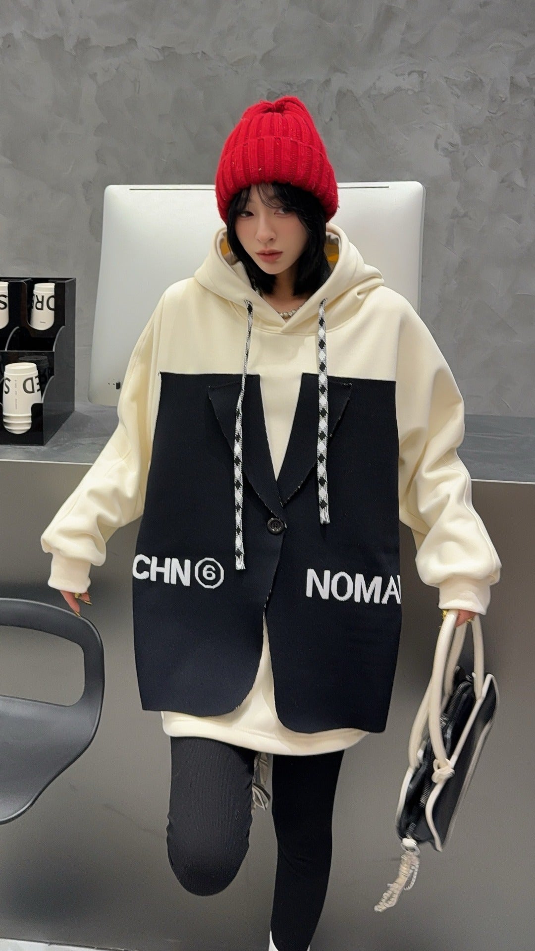 🄶🅁🄾🅄🄽🄳♾🅉🄴🅁🄾25-26SS♾無性別穿搭OverSize美式新款偽西裝連帽長袖T-SHIRT(加厚加絨)🔥