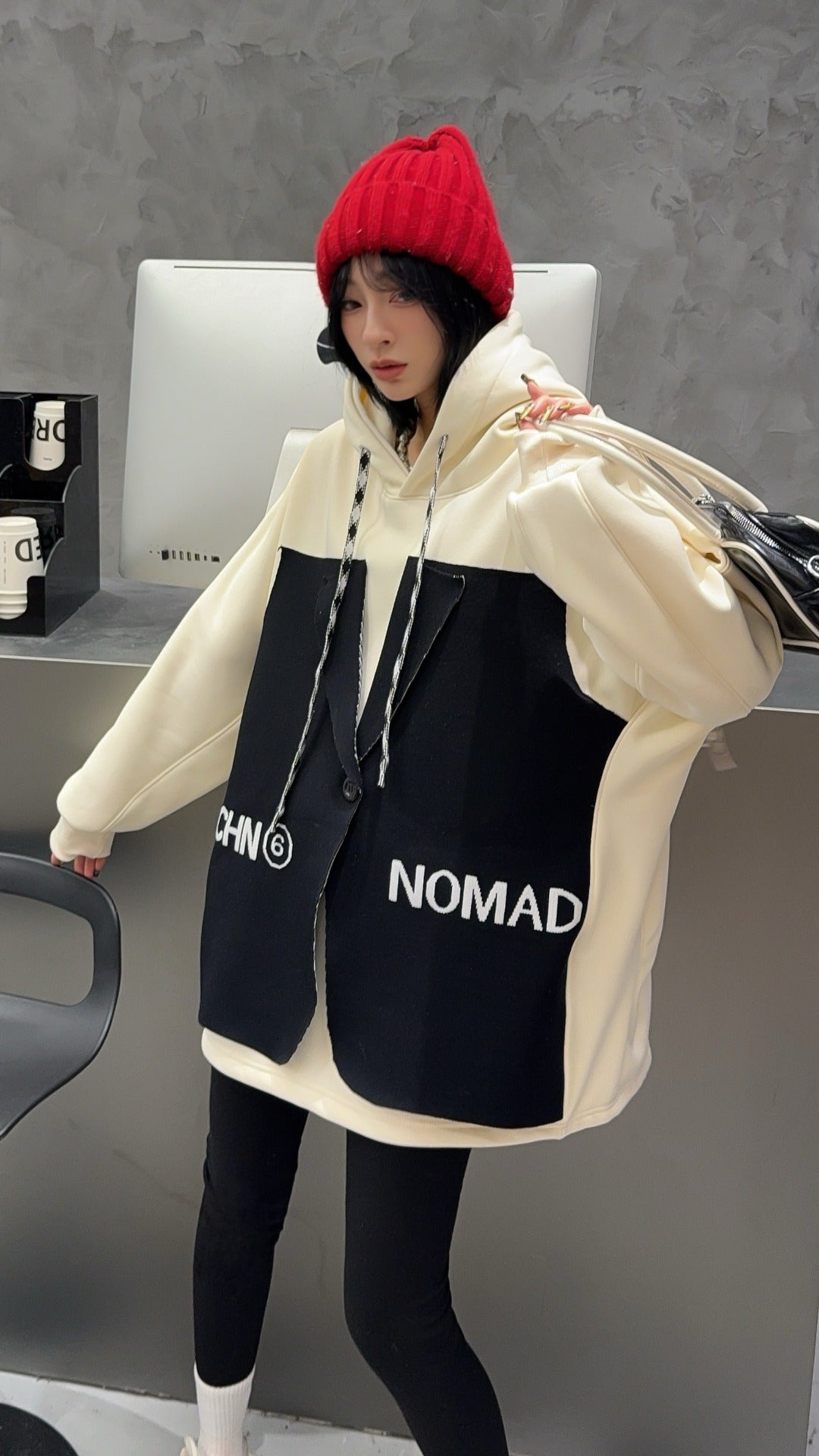 🄶🅁🄾🅄🄽🄳♾🅉🄴🅁🄾25-26SS♾無性別穿搭OverSize美式新款偽西裝連帽長袖T-SHIRT(加厚加絨)🔥