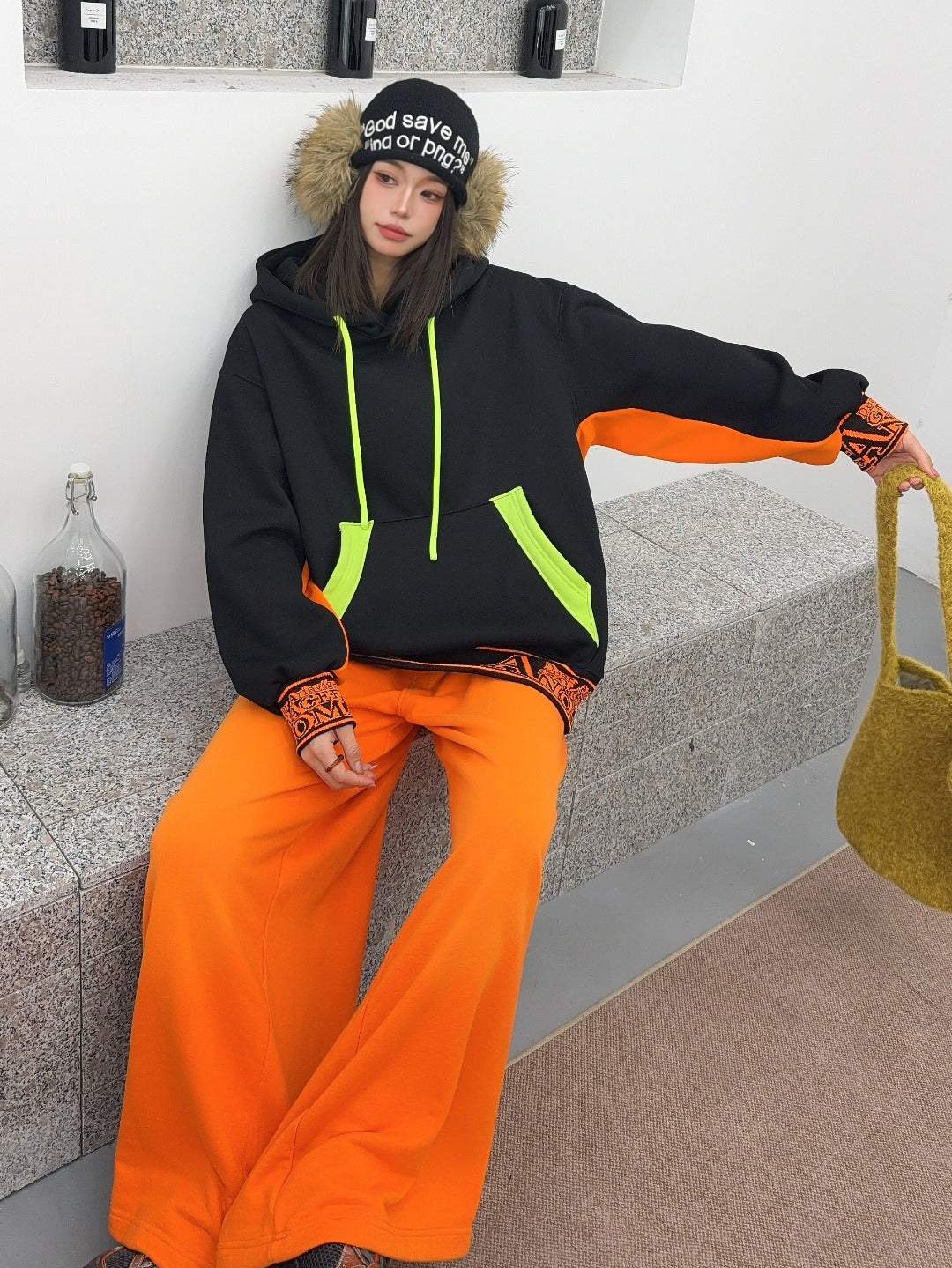 🄶🅁🄾🅄🄽🄳♾🅉🄴🅁🄾25-26SS♾無性別穿搭OverSize美式新款反差線條字母連帽長袖T-SHIRT(加厚加絨)🔥