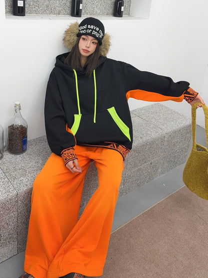 🄶🅁🄾🅄🄽🄳♾🅉🄴🅁🄾25-26SS♾無性別穿搭OverSize美式新款反差線條字母連帽長袖T-SHIRT(加厚加絨)🔥