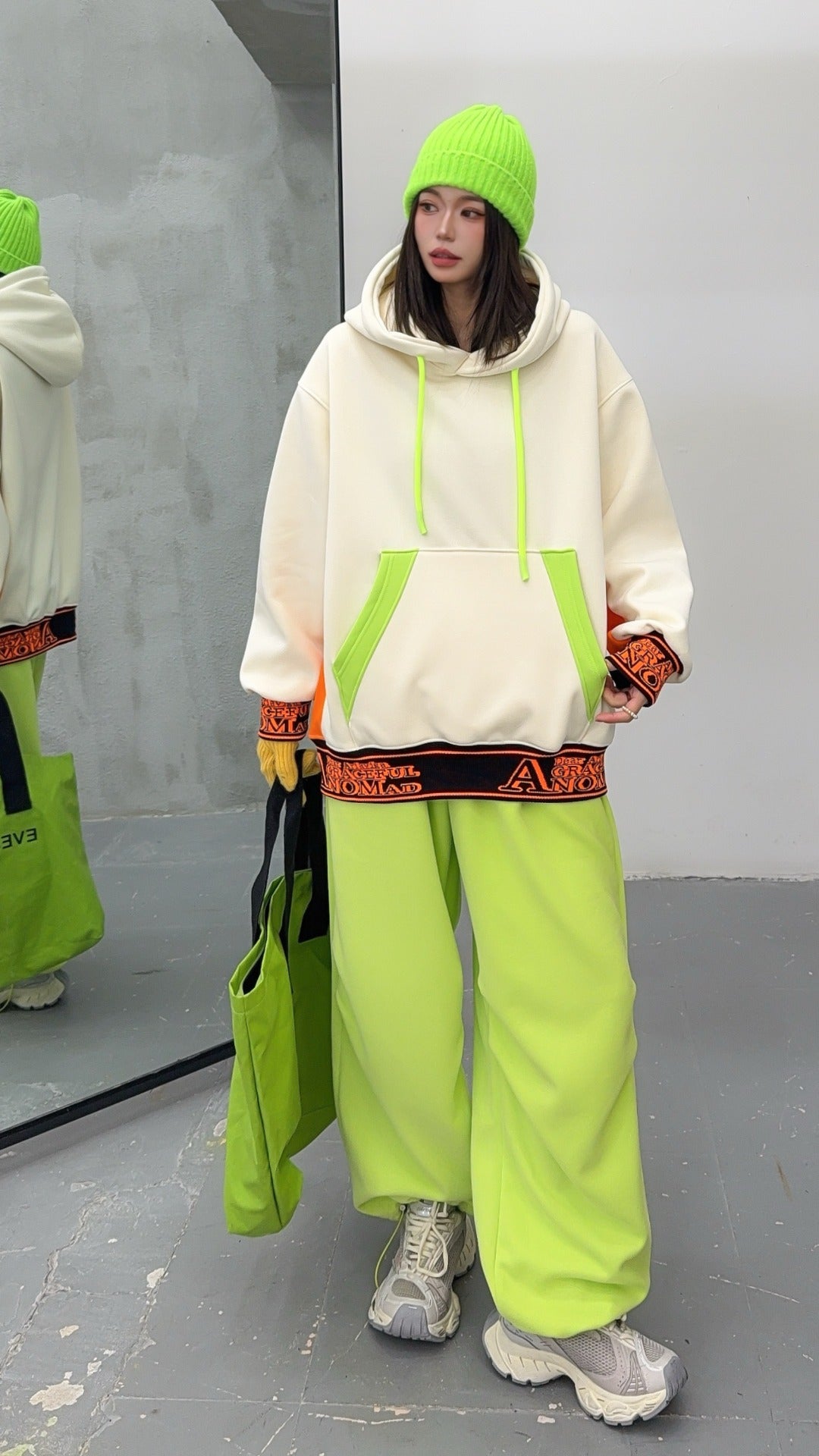 🄶🅁🄾🅄🄽🄳♾🅉🄴🅁🄾25-26SS♾無性別穿搭OverSize美式新款反差線條字母連帽長袖T-SHIRT(加厚加絨)🔥