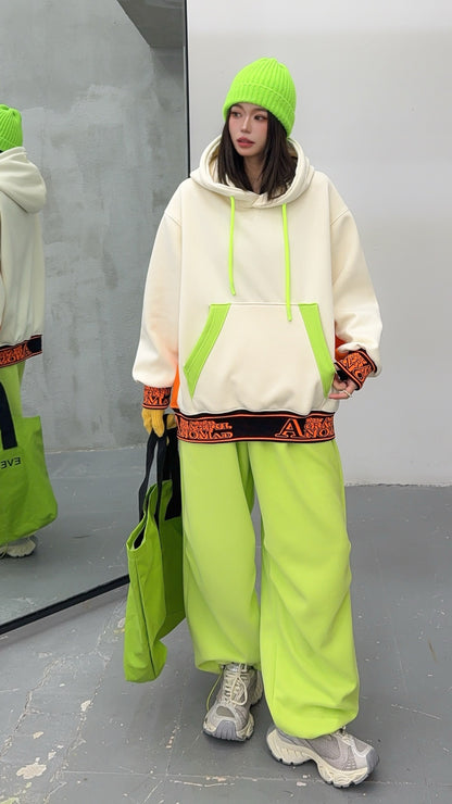 🄶🅁🄾🅄🄽🄳♾🅉🄴🅁🄾25-26SS♾無性別穿搭OverSize美式新款反差線條字母連帽長袖T-SHIRT(加厚加絨)🔥