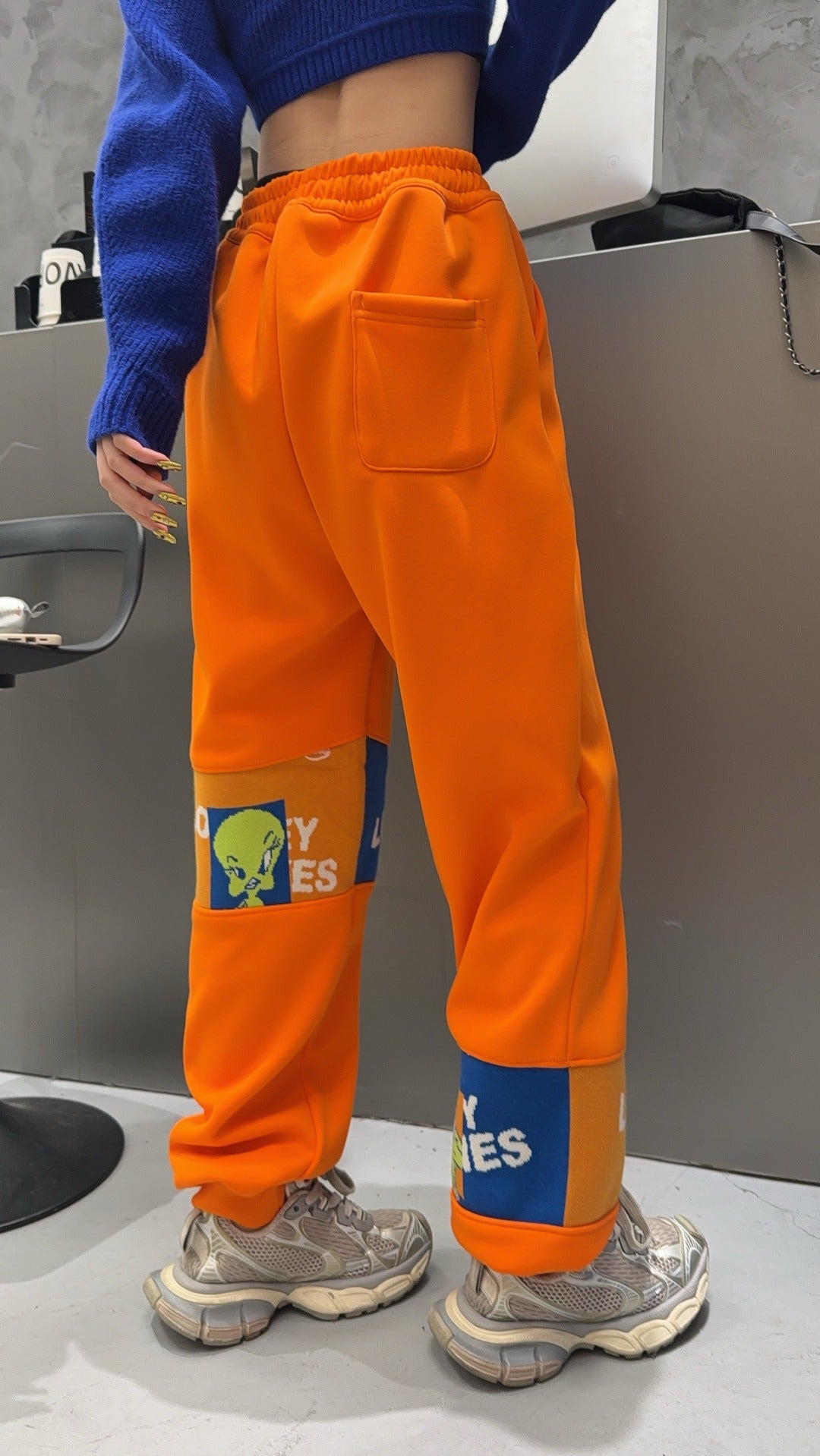 🄶🅁🄾🅄🄽🄳♾🅉🄴🅁🄾25-26SS♾無性別穿搭OverSize美式新款卡通毛巾布休閒長褲(現貨優惠)