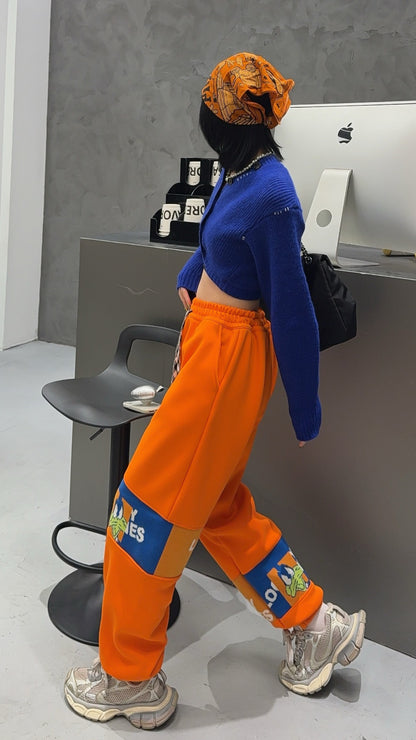 🄶🅁🄾🅄🄽🄳♾🅉🄴🅁🄾25-26SS♾無性別穿搭OverSize美式新款卡通毛巾布休閒長褲(現貨優惠)