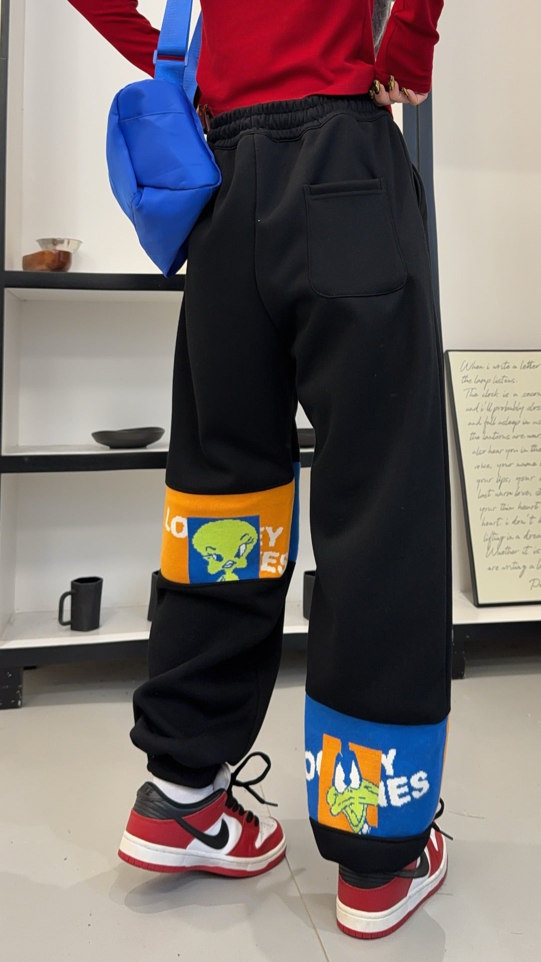 🄶🅁🄾🅄🄽🄳♾🅉🄴🅁🄾25-26SS♾無性別穿搭OverSize美式新款卡通毛巾布休閒長褲(現貨優惠)