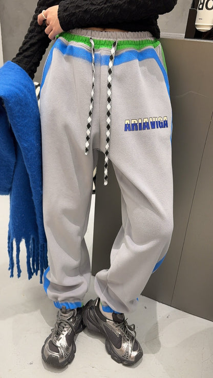 🄶🅁🄾🅄🄽🄳♾🅉🄴🅁🄾25-26SS♾無性別穿搭OverSize美式新款直條紋束口休閒長褲(現貨優惠)