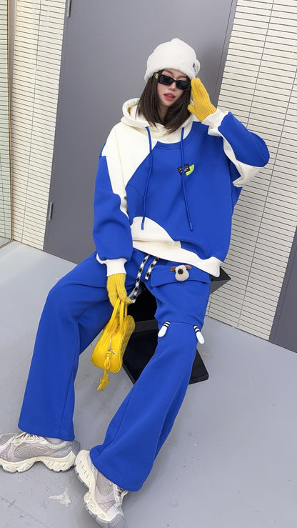 🄶🅁🄾🅄🄽🄳♾🅉🄴🅁🄾25-26SS♾無性別穿搭OverSize美式新款潮流卡通長袖連帽運動套裝(加厚加絨)🔥