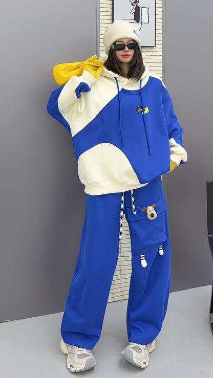 🄶🅁🄾🅄🄽🄳♾🅉🄴🅁🄾25-26SS♾無性別穿搭OverSize美式新款潮流卡通長袖連帽運動套裝(加厚加絨)🔥