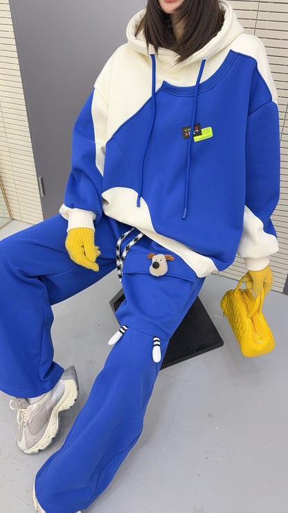 🄶🅁🄾🅄🄽🄳♾🅉🄴🅁🄾25-26SS♾無性別穿搭OverSize美式新款潮流卡通長袖連帽運動套裝(加厚加絨)🔥