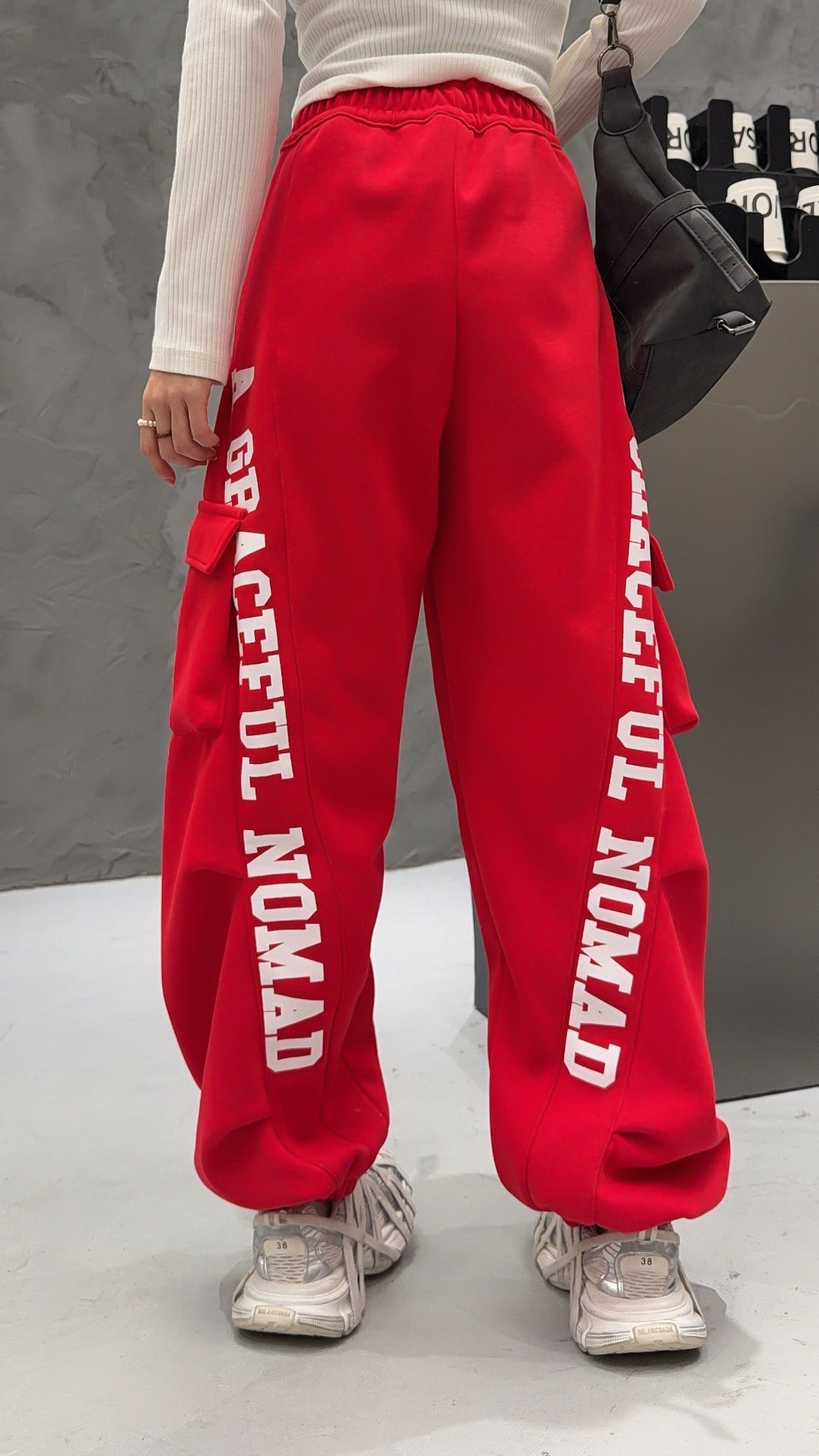 🄶🅁🄾🅄🄽🄳♾🅉🄴🅁🄾25-26SS♾無性別穿搭OverSize美式新款口袋字母彎刀束口長褲