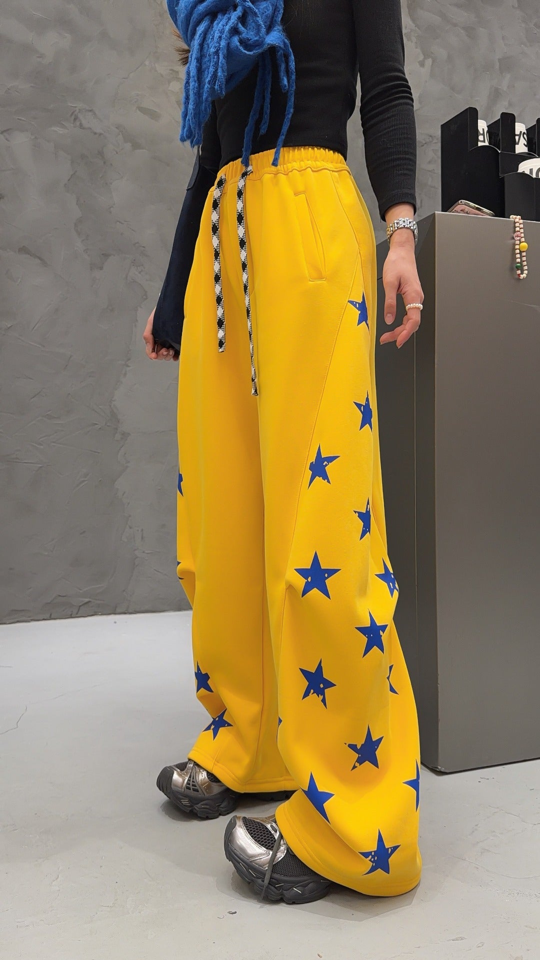 🄶🅁🄾🅄🄽🄳♾🅉🄴🅁🄾25-26SS♾無性別穿搭OverSize美式新款星星寬口休閒長褲