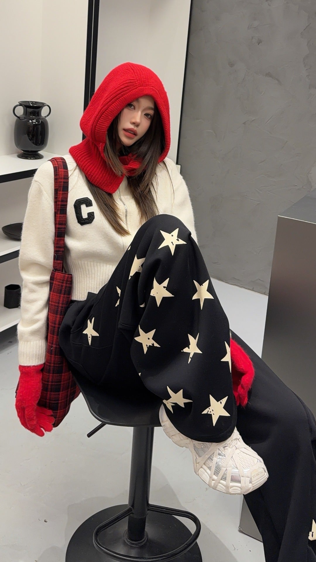 🄶🅁🄾🅄🄽🄳♾🅉🄴🅁🄾25-26SS♾無性別穿搭OverSize美式新款星星寬口休閒長褲