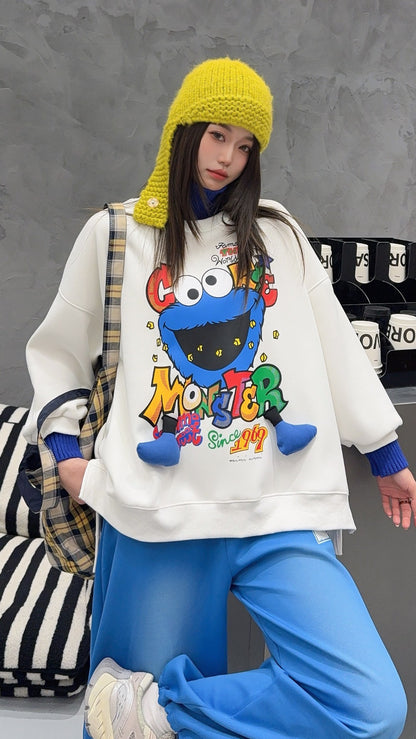 🄶🅁🄾🅄🄽🄳♾🅉🄴🅁🄾25-26SS♾無性別穿搭OverSize美式新款立體餅乾小怪獸上衣T-SHIRT(加厚加絨)🔥