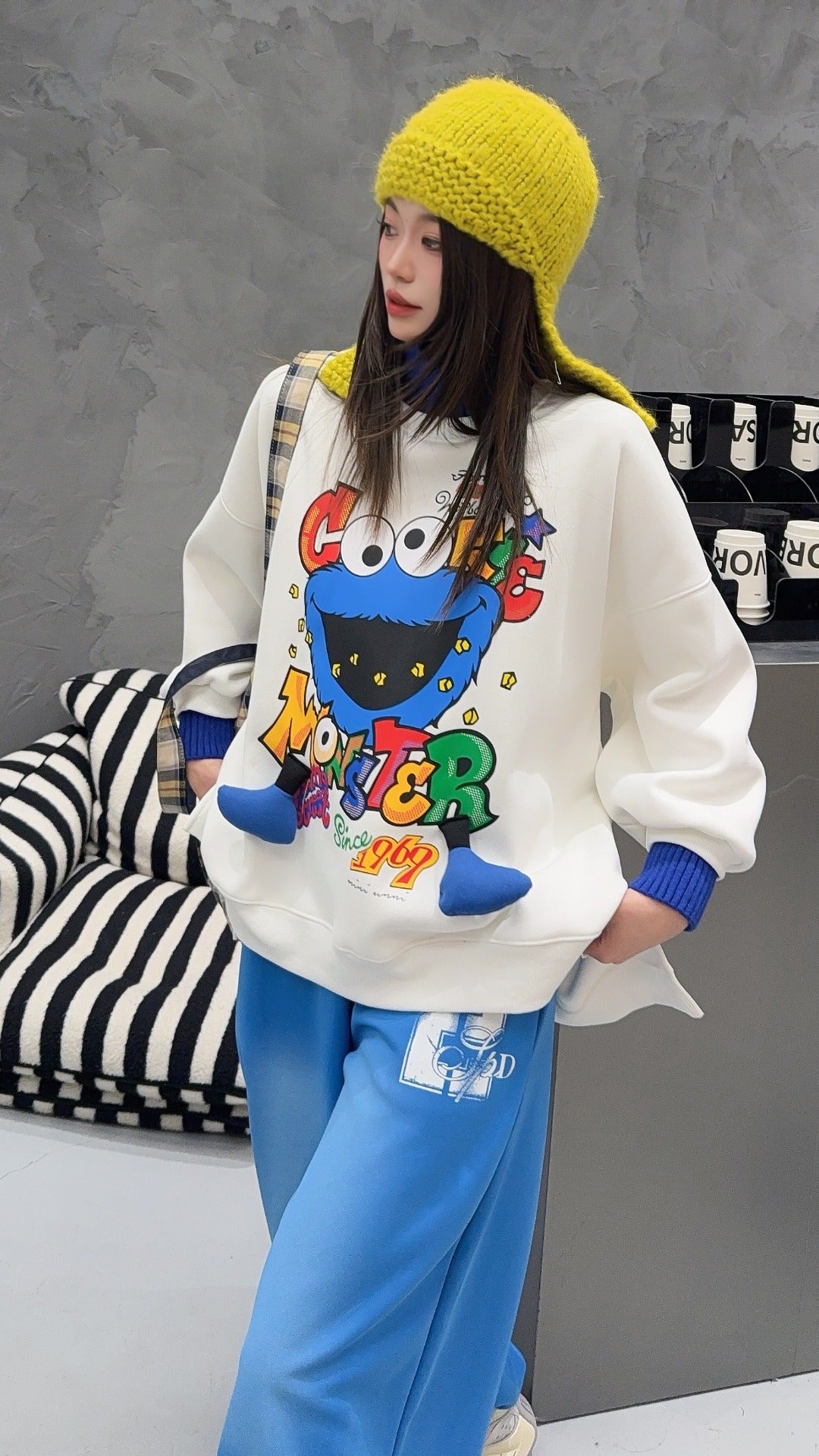 🄶🅁🄾🅄🄽🄳♾🅉🄴🅁🄾25-26SS♾無性別穿搭OverSize美式新款立體餅乾小怪獸上衣T-SHIRT(加厚加絨)🔥