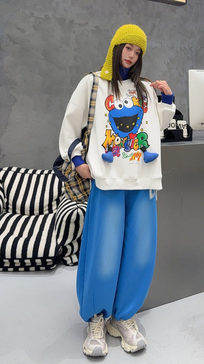 🄶🅁🄾🅄🄽🄳♾🅉🄴🅁🄾25-26SS♾無性別穿搭OverSize美式新款立體餅乾小怪獸上衣T-SHIRT(加厚加絨)🔥