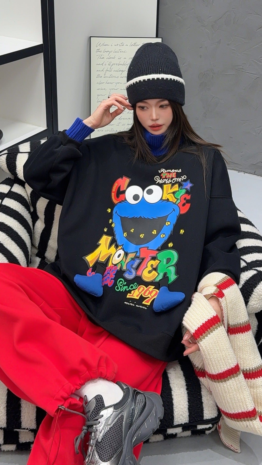 🄶🅁🄾🅄🄽🄳♾🅉🄴🅁🄾25-26SS♾無性別穿搭OverSize美式新款立體餅乾小怪獸上衣T-SHIRT(加厚加絨)🔥