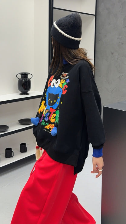 🄶🅁🄾🅄🄽🄳♾🅉🄴🅁🄾25-26SS♾無性別穿搭OverSize美式新款立體餅乾小怪獸上衣T-SHIRT(加厚加絨)🔥