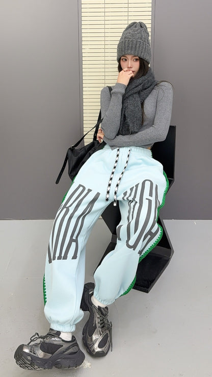 🄶🅁🄾🅄🄽🄳♾🅉🄴🅁🄾25-26SS♾無性別穿搭OverSize美式變色拉鍊字母休閒長褲