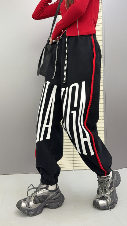 🄶🅁🄾🅄🄽🄳♾🅉🄴🅁🄾25-26SS♾無性別穿搭OverSize美式變色拉鍊字母休閒長褲