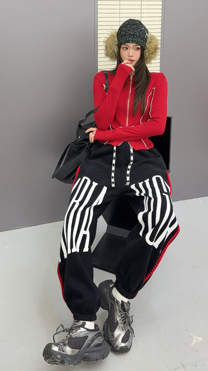 🄶🅁🄾🅄🄽🄳♾🅉🄴🅁🄾25-26SS♾無性別穿搭OverSize美式變色拉鍊字母休閒長褲