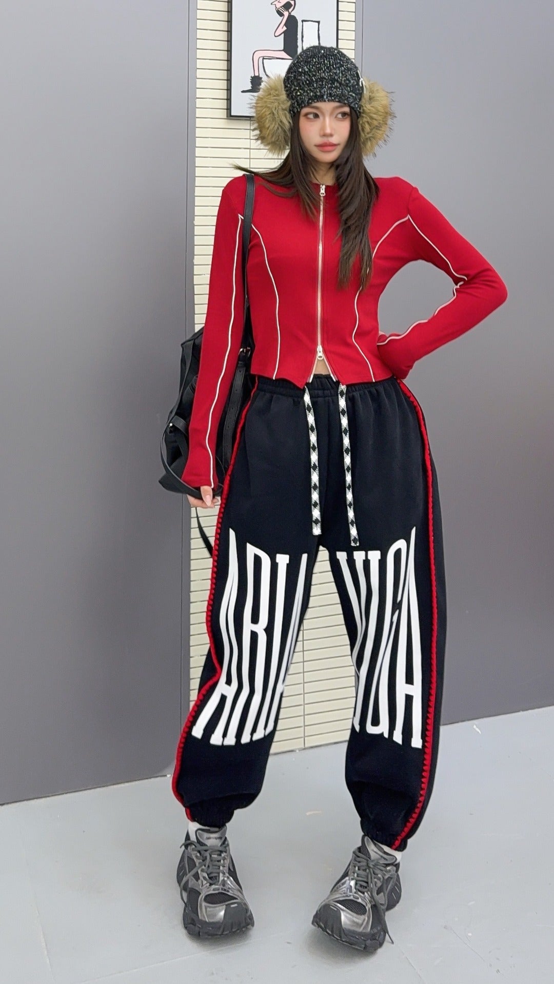 🄶🅁🄾🅄🄽🄳♾🅉🄴🅁🄾25-26SS♾無性別穿搭OverSize美式變色拉鍊字母休閒長褲