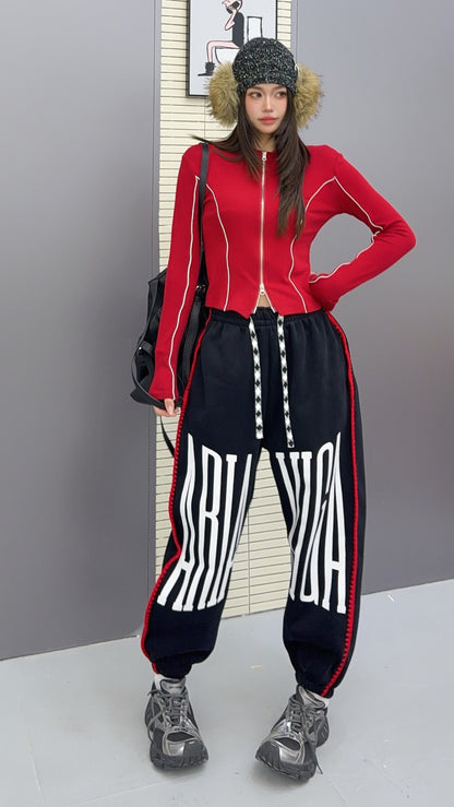 🄶🅁🄾🅄🄽🄳♾🅉🄴🅁🄾25-26SS♾無性別穿搭OverSize美式變色拉鍊字母休閒長褲