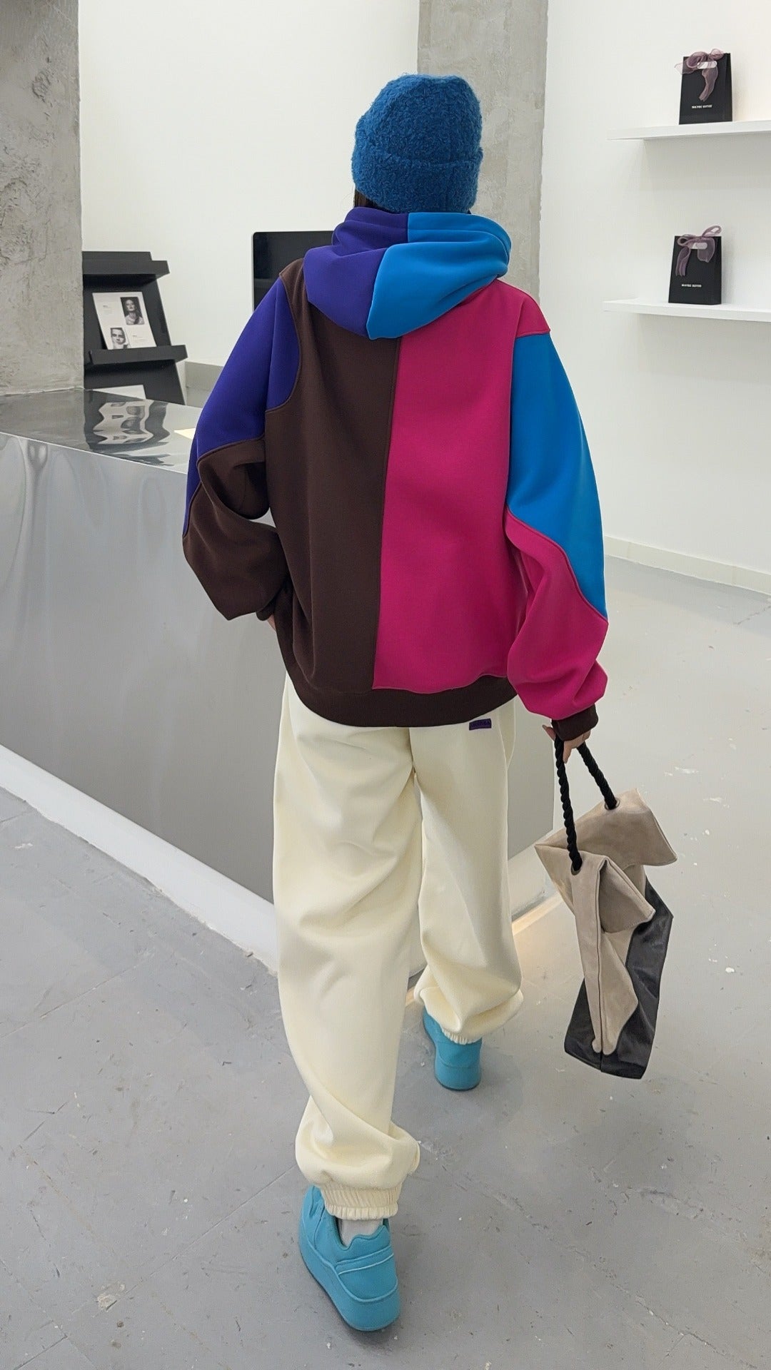 🄶🅁🄾🅄🄽🄳♾🅉🄴🅁🄾25-26SS♾無性別穿搭OverSize美式新款拚色貓貓長袖連帽運動套裝(加厚加絨)🔥