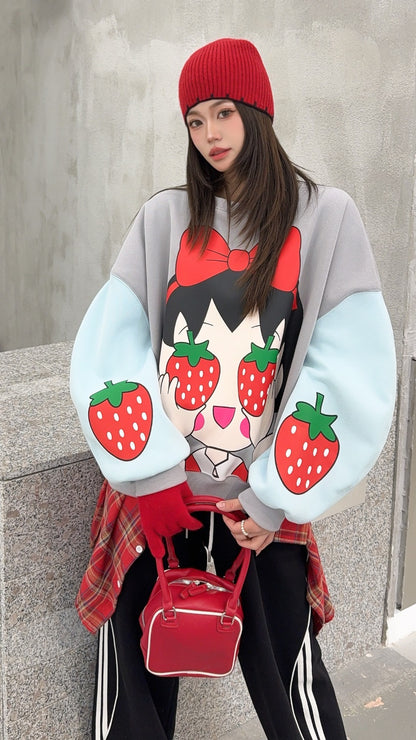 🄶🅁🄾🅄🄽🄳♾🅉🄴🅁🄾25-26SS♾無性別穿搭OverSize美式新款草莓小孩子上衣T-SHIRT(加厚加絨)🔥