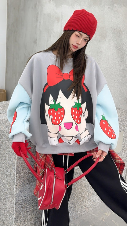 🄶🅁🄾🅄🄽🄳♾🅉🄴🅁🄾25-26SS♾無性別穿搭OverSize美式新款草莓小孩子上衣T-SHIRT(加厚加絨)🔥