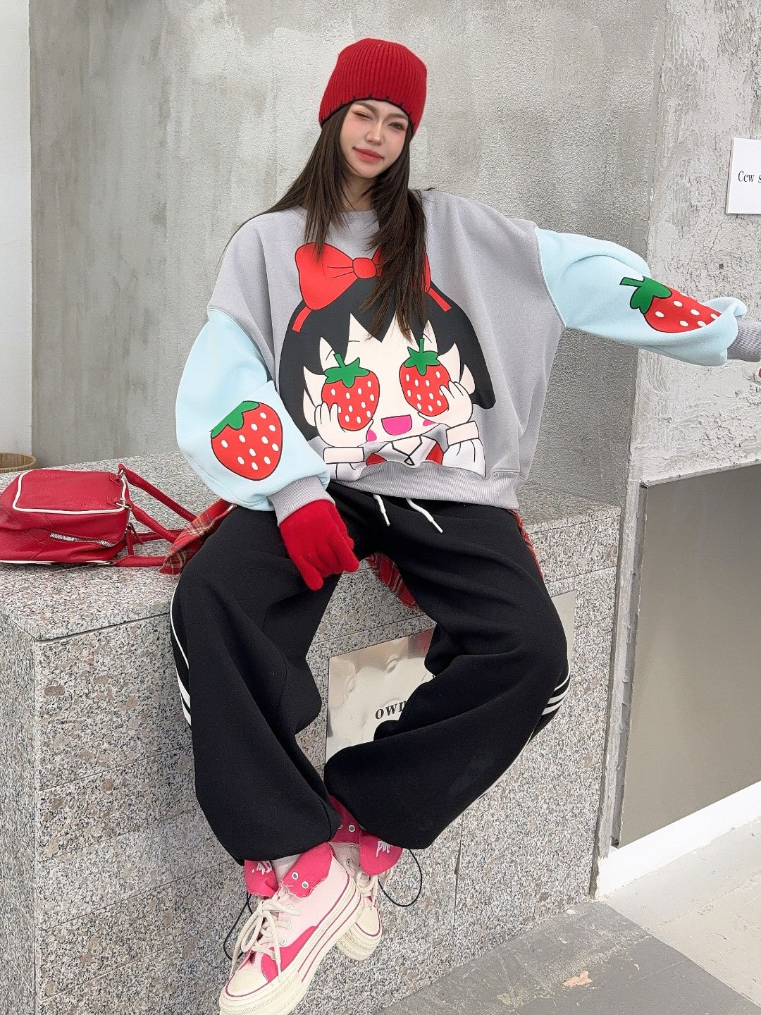 🄶🅁🄾🅄🄽🄳♾🅉🄴🅁🄾25-26SS♾無性別穿搭OverSize美式新款草莓小孩子上衣T-SHIRT(加厚加絨)🔥