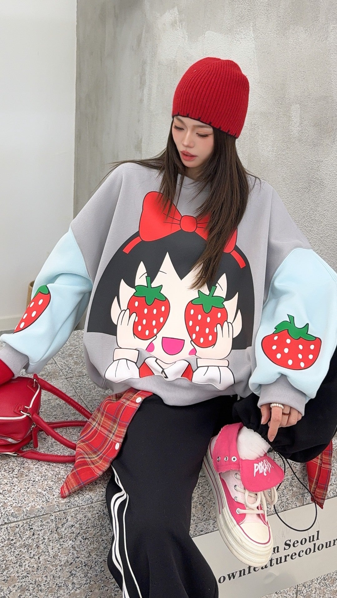 🄶🅁🄾🅄🄽🄳♾🅉🄴🅁🄾25-26SS♾無性別穿搭OverSize美式新款草莓小孩子上衣T-SHIRT(加厚加絨)🔥