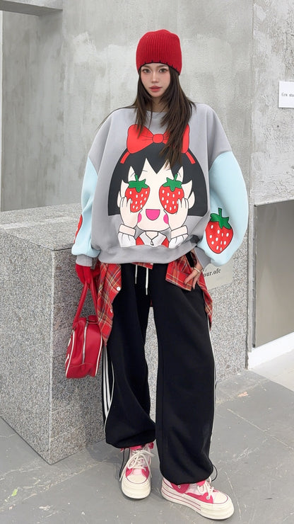🄶🅁🄾🅄🄽🄳♾🅉🄴🅁🄾25-26SS♾無性別穿搭OverSize美式新款草莓小孩子上衣T-SHIRT(加厚加絨)🔥