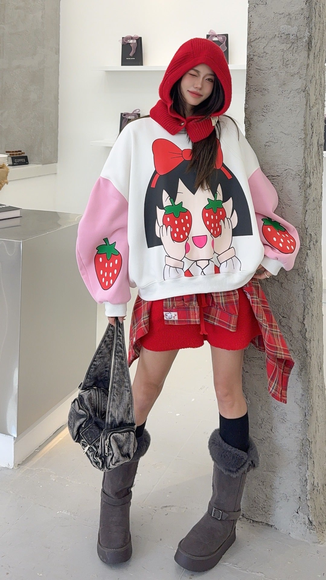 🄶🅁🄾🅄🄽🄳♾🅉🄴🅁🄾25-26SS♾無性別穿搭OverSize美式新款草莓小孩子上衣T-SHIRT(加厚加絨)🔥