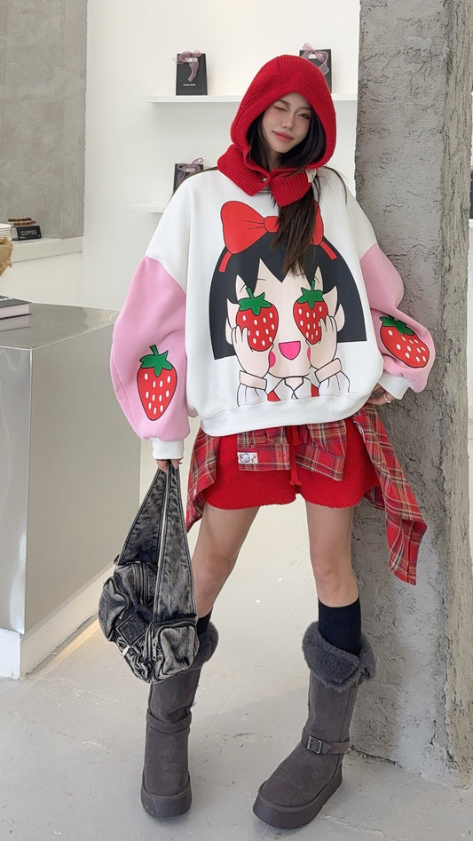 🄶🅁🄾🅄🄽🄳♾🅉🄴🅁🄾25-26SS♾無性別穿搭OverSize美式新款草莓小孩子上衣T-SHIRT(加厚加絨)🔥