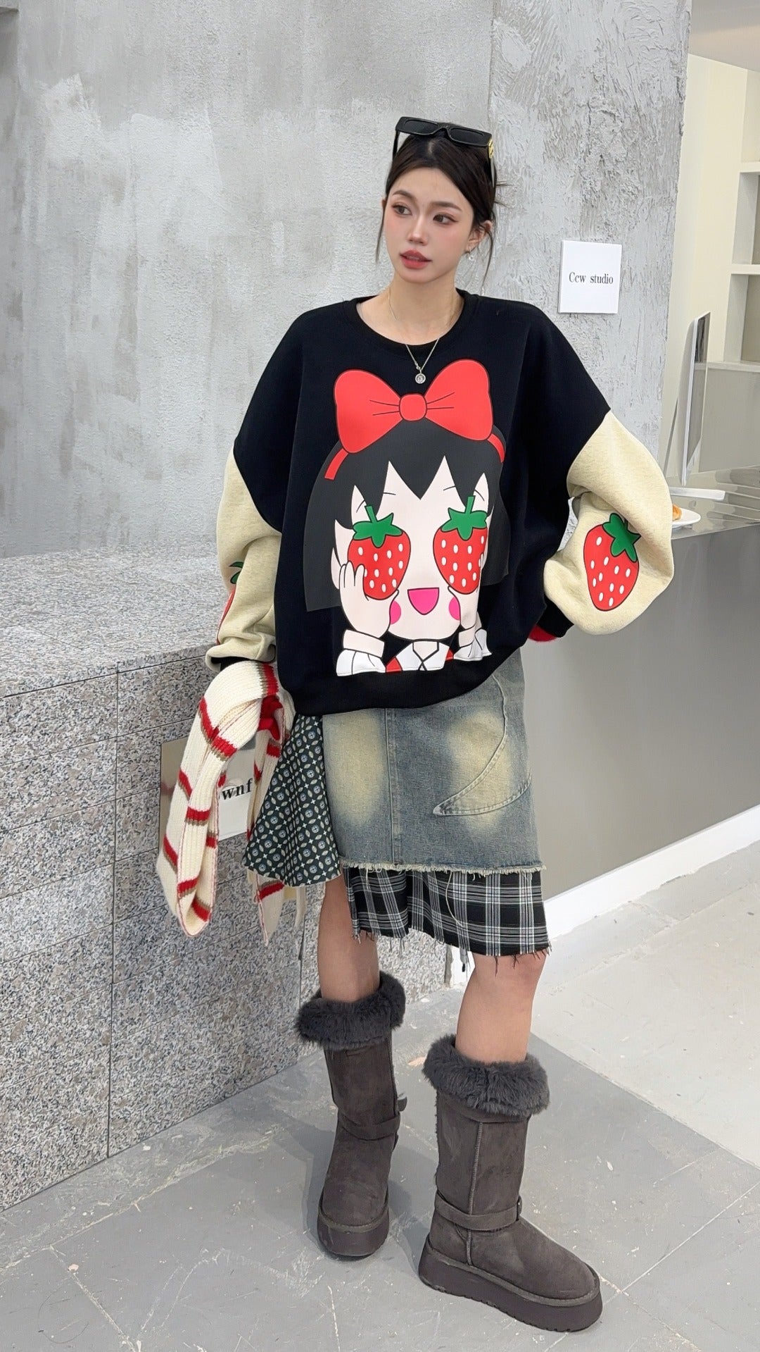 🄶🅁🄾🅄🄽🄳♾🅉🄴🅁🄾25-26SS♾無性別穿搭OverSize美式新款草莓小孩子上衣T-SHIRT(加厚加絨)🔥