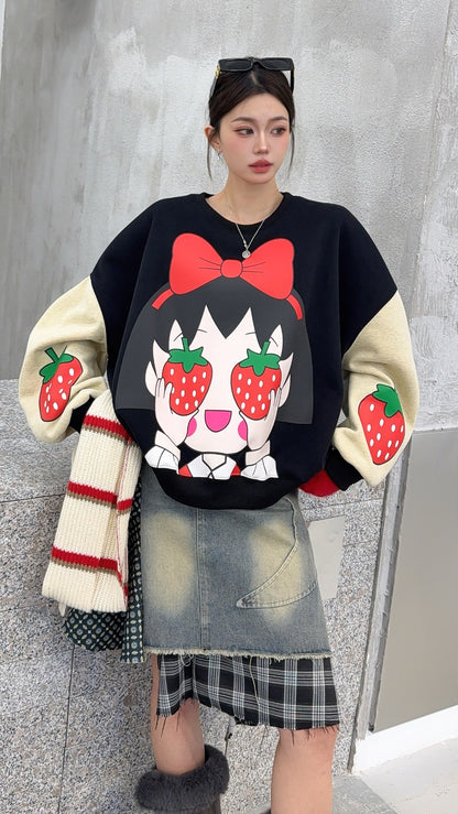 🄶🅁🄾🅄🄽🄳♾🅉🄴🅁🄾25-26SS♾無性別穿搭OverSize美式新款草莓小孩子上衣T-SHIRT(加厚加絨)🔥
