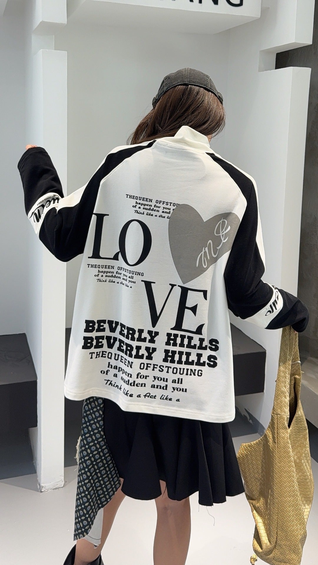 🄶🅁🄾🅄🄽🄳♾🅉🄴🅁🄾25-26SS♾無性別穿搭OverSize美式新款高領雙拼色素描內搭長袖上衣T-SHIRT