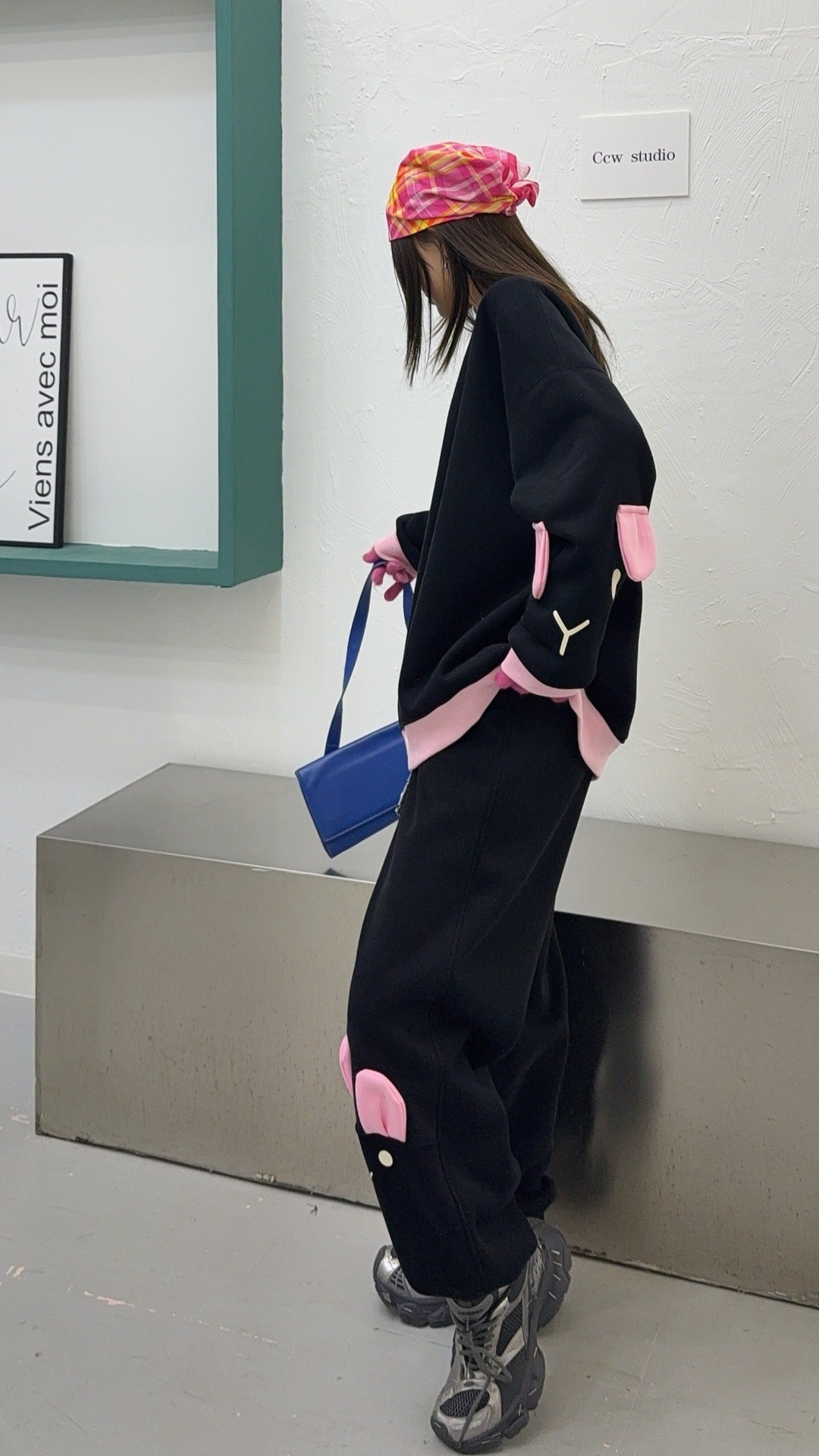 🄶🅁🄾🅄🄽🄳♾🅉🄴🅁🄾25-26SS♾無性別穿搭OverSize美式新款雙色兔兔長袖運動套裝(加厚加絨)🔥