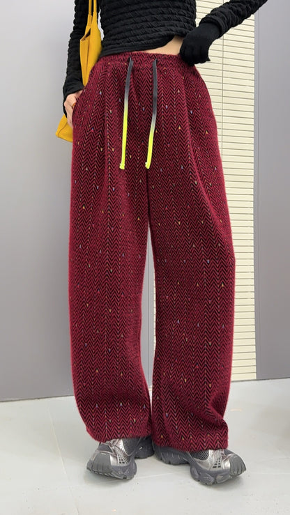 🄶🅁🄾🅄🄽🄳♾🅉🄴🅁🄾25-26SS♾無性別穿搭OverSize美式新款波浪紋寬鬆閃亮休閒長褲