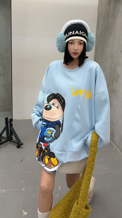 🄶🅁🄾🅄🄽🄳♾🅉🄴🅁🄾25-26SS♾無性別穿搭OverSize美式新款滿版狗狗長袖T-SHIRT(加厚加絨)🔥(現貨優惠)