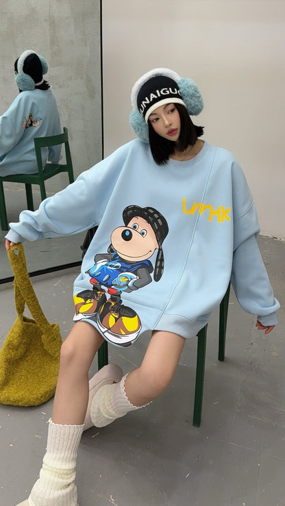 🄶🅁🄾🅄🄽🄳♾🅉🄴🅁🄾25-26SS♾無性別穿搭OverSize美式新款滿版狗狗長袖T-SHIRT(加厚加絨)🔥(現貨優惠)