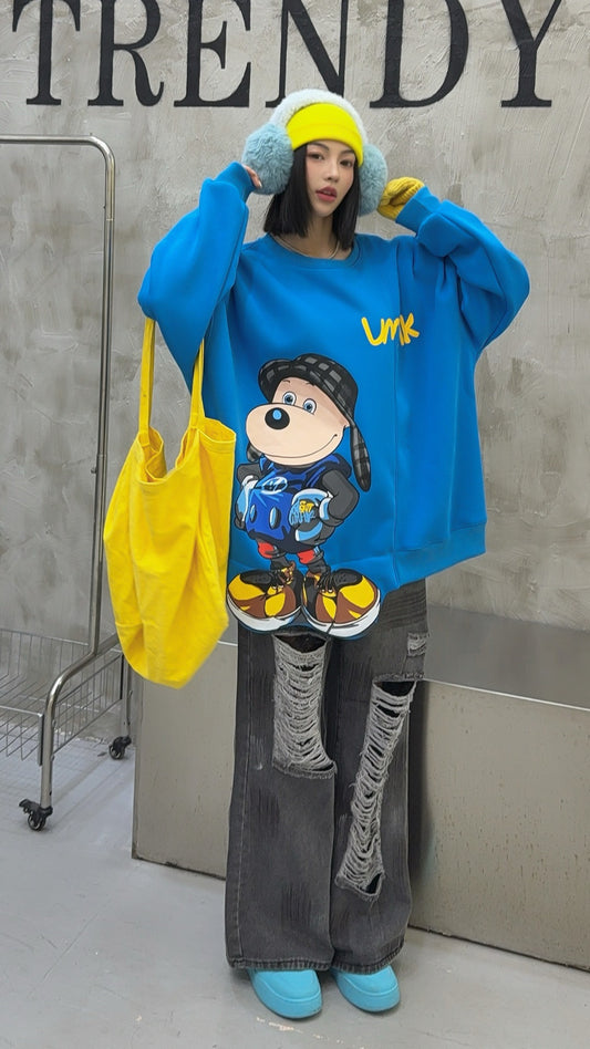 🄶🅁🄾🅄🄽🄳♾🅉🄴🅁🄾25-26SS♾無性別穿搭OverSize美式新款滿版狗狗長袖T-SHIRT(加厚加絨)🔥(現貨優惠)