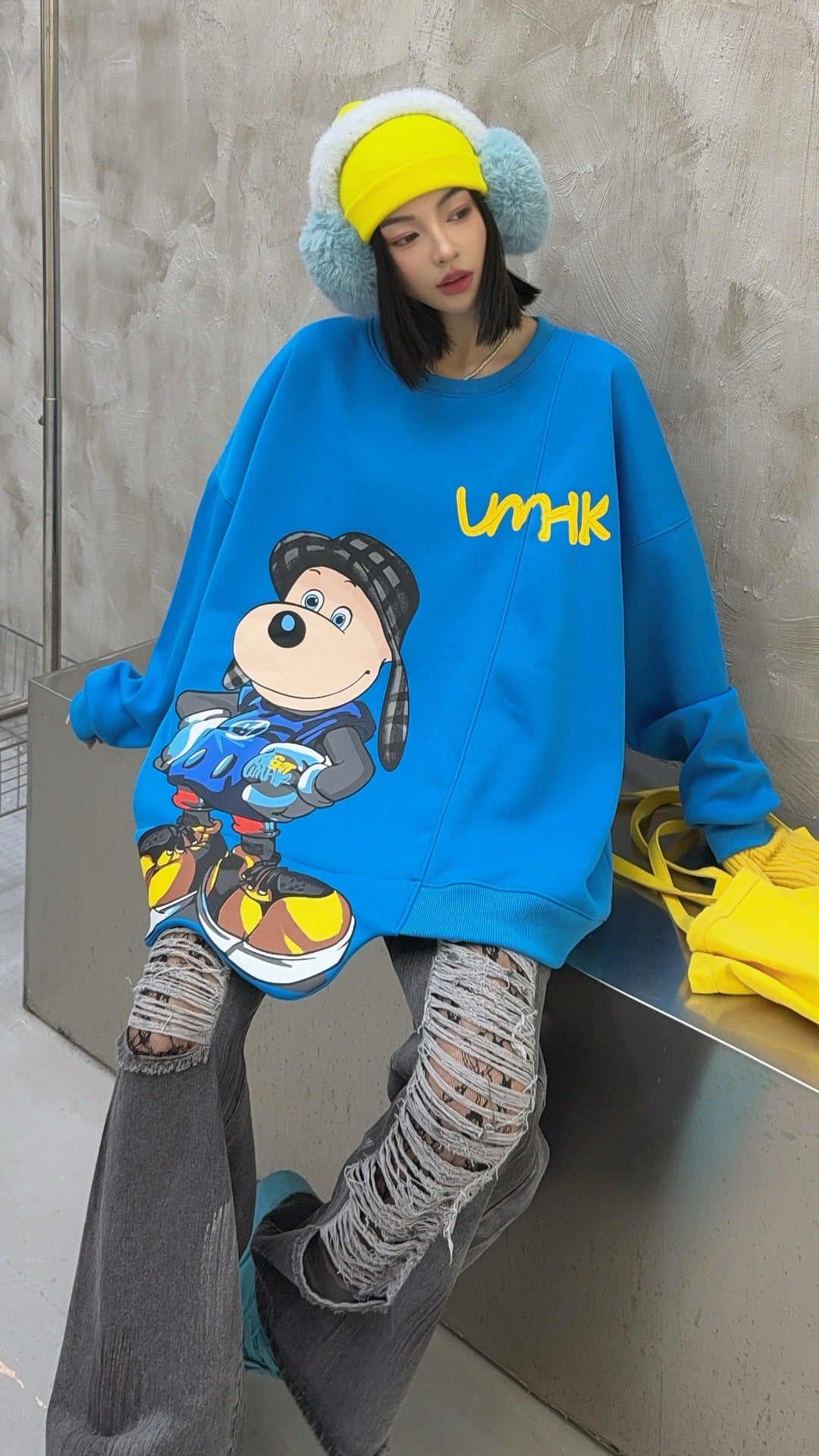 🄶🅁🄾🅄🄽🄳♾🅉🄴🅁🄾25-26SS♾無性別穿搭OverSize美式新款滿版狗狗長袖T-SHIRT(加厚加絨)🔥(現貨優惠)