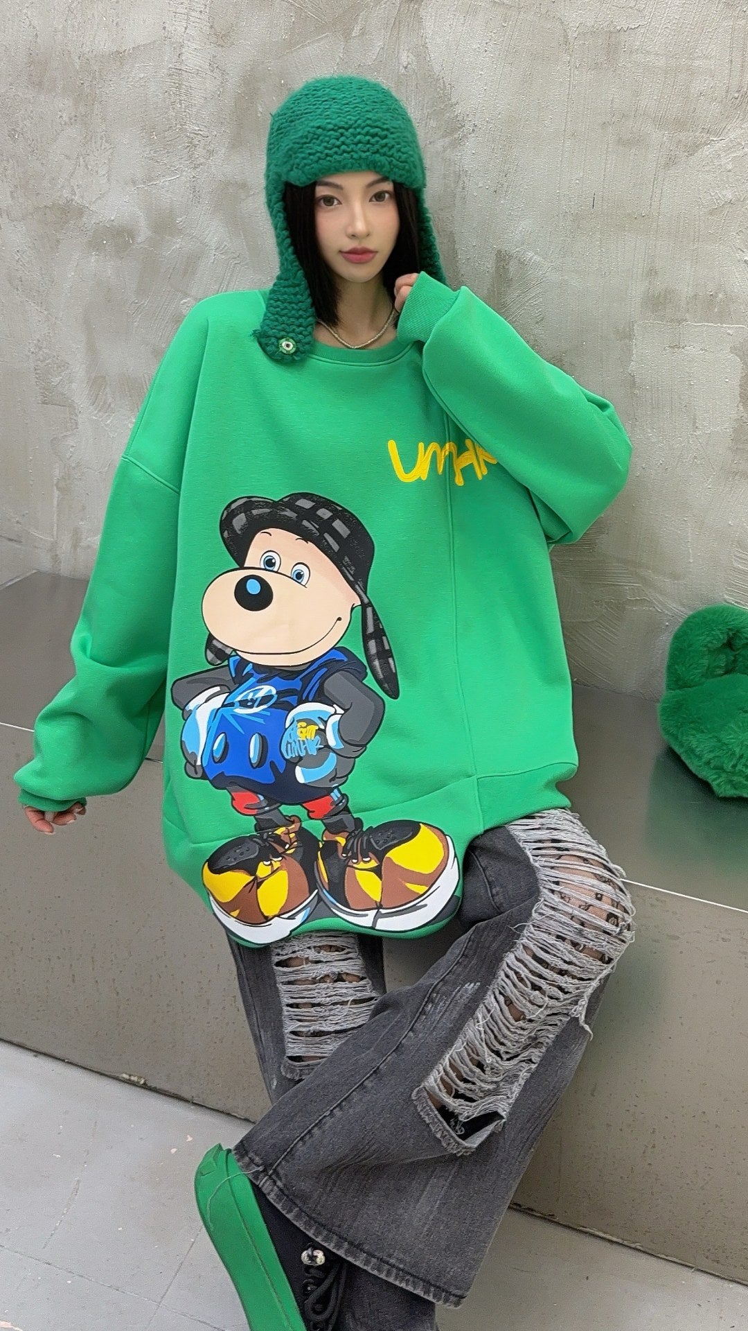 🄶🅁🄾🅄🄽🄳♾🅉🄴🅁🄾25-26SS♾無性別穿搭OverSize美式新款滿版狗狗長袖T-SHIRT(加厚加絨)🔥(現貨優惠)