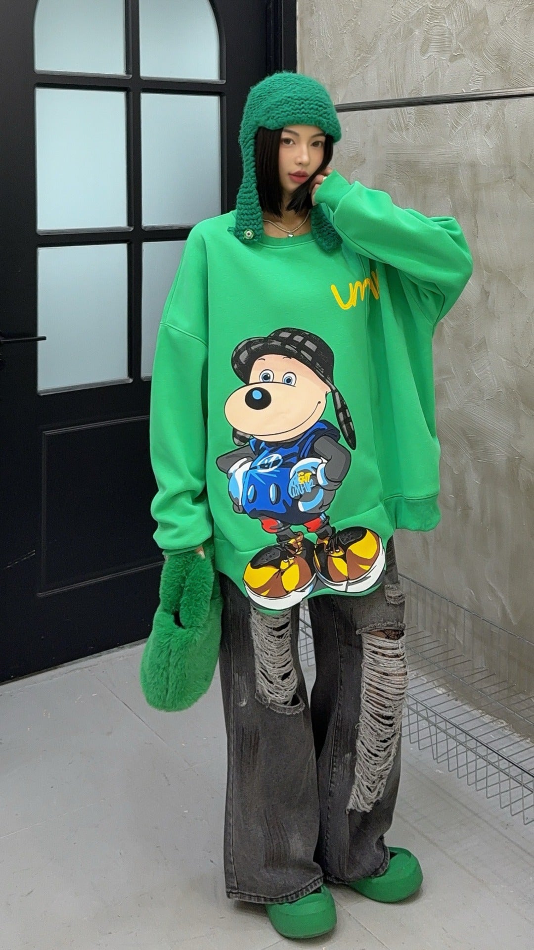 🄶🅁🄾🅄🄽🄳♾🅉🄴🅁🄾25-26SS♾無性別穿搭OverSize美式新款滿版狗狗長袖T-SHIRT(加厚加絨)🔥(現貨優惠)