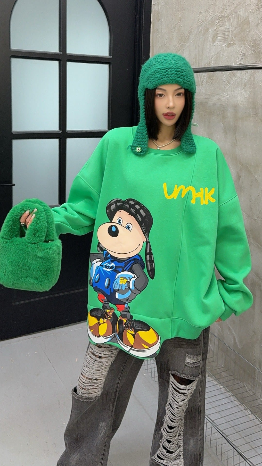 🄶🅁🄾🅄🄽🄳♾🅉🄴🅁🄾25-26SS♾無性別穿搭OverSize美式新款滿版狗狗長袖T-SHIRT(加厚加絨)🔥(現貨優惠)