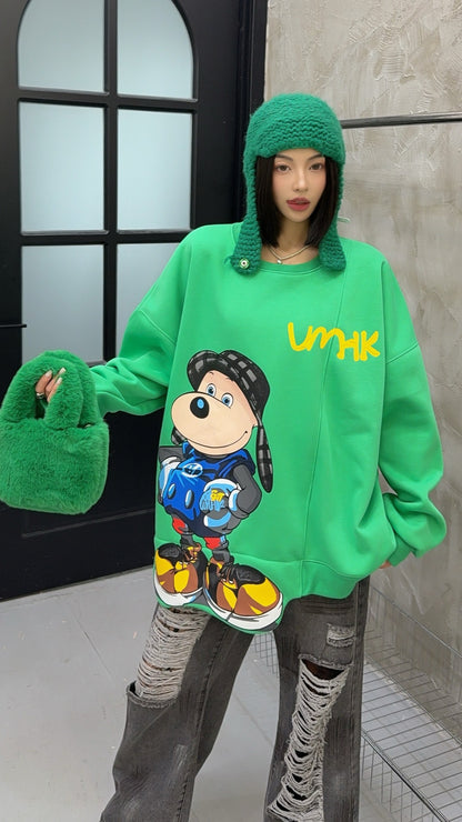 🄶🅁🄾🅄🄽🄳♾🅉🄴🅁🄾25-26SS♾無性別穿搭OverSize美式新款滿版狗狗長袖T-SHIRT(加厚加絨)🔥(現貨優惠)